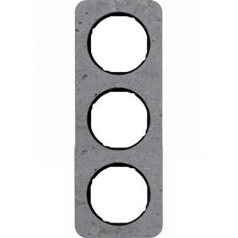 Abdeckrahmen R.1, 3-fach (Beton grau / schwarz glänzend) 
