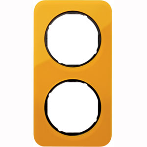 Abdeckrahmen R.1, 2-fach (orange transparent / schwarz glänzend) 
