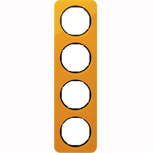 Abdeckrahmen R.1, 4-fach (orange transparent / schwarz glänzend) 
