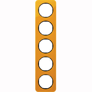 Abdeckrahmen R.1, 5-fach (orange transparent / schwarz glänzend) 
