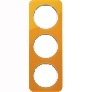 Abdeckrahmen R.1, 3-fach (orange transparent / polarweiß glänzend) 