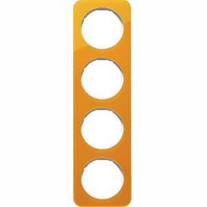 Abdeckrahmen R.1, 4-fach (orange transparent / polarweiß glänzend) 