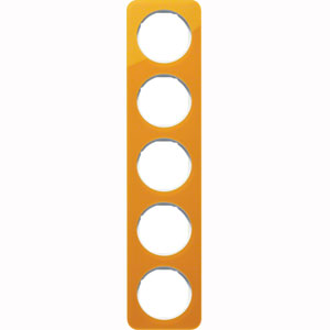 Abdeckrahmen R.1, 5-fach (orange transparent / polarweiß glänzend) 