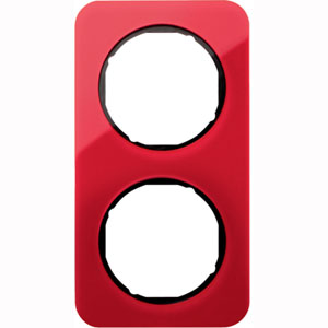 Abdeckrahmen R.1, 2-fach (rot transparent / schwarz glänzend) 