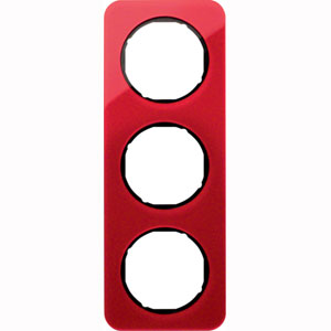 Abdeckrahmen R.1, 3-fach (rot transparent / schwarz glänzend) 