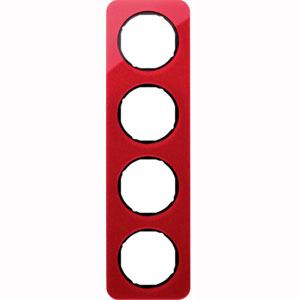 Abdeckrahmen R.1, 4-fach (rot transparent / schwarz glänzend) 