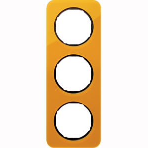 Abdeckrahmen R.1, 3-fach (orange transparent / schwarz glänzend) 