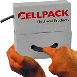 Cellpack Schrumpfschlauch in Abrollbox, Durchmesser  3,2 mm, Rolle 15 m, schwarz 