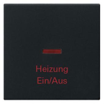 Gira Wippe mit Kontrollfenster und Aufdruck Heizung Ein/Aus (schwarz matt) 