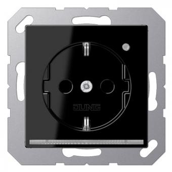 Jung SCHUKO-Steckdose mit LED-Orientierungslicht und Helligkeitssensor (schwarz) 