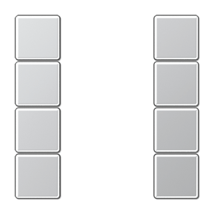 Tastensatz 4fach, komplett (Aluminium) 