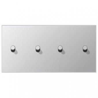 Jung Abdeckung mit 2x2 Kipphebel waagerecht Zylinder (Aluminium) 