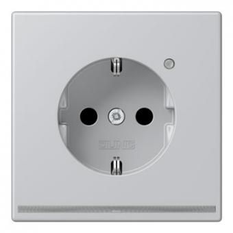 Jung SCHUKO-Steckdose mit LED-Orientierungslicht und Helligkeitssensor (Aluminium) 