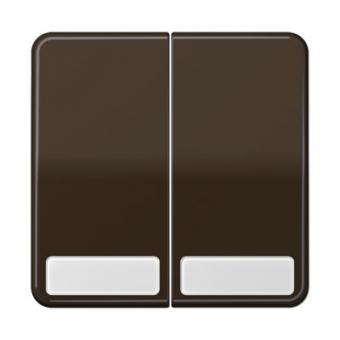 Wippe für Serienschalter, Doppel-Taster mit Schriftfeldern 9x27 mm (braun) 