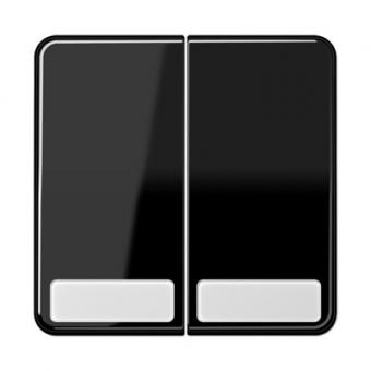 Wippe für Serienschalter, Doppel-Taster mit Schriftfeldern 9x27 mm (schwarz) 