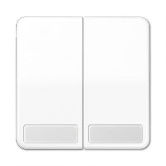 Wippe für Serienschalter, Doppel-Taster mit Schriftfeldern 9x27 mm (weiß) 