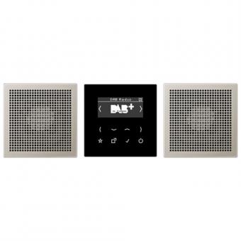 Jung  Smart Radio DAB+, Set Stereo (Display schwarz, Lautsprecher Edelstahl) 