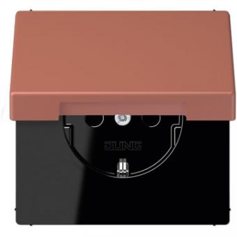 SCHUKO® Steckdose mit Klappdeckel (terre sienne brique) 