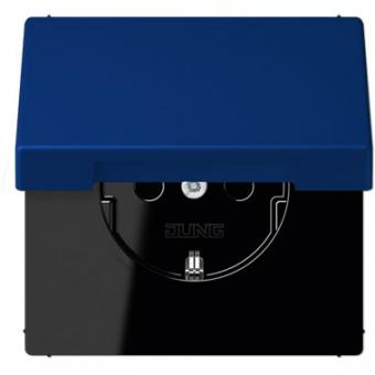 SCHUKO® Steckdose mit Klappdeckel (bleu outremer foncé) 