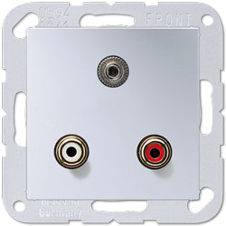 Jung Multimedia-Einsatz Cinch Audio / Miniklinke 3,5 mm (aluminium) 