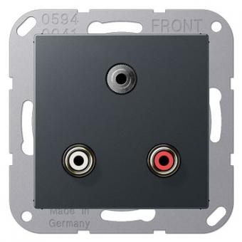Jung Multimedia-Einsatz Cinch Audio / Miniklinke 3,5 mm (anthrazit matt) 