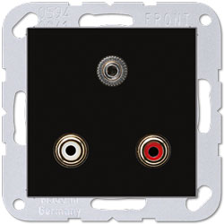 Jung Multimedia-Einsatz Cinch Audio / Miniklinke 3,5 mm (schwarz) 