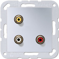 Jung Multimedia-Einsatz Cinch Audio/Composite Video (aluminium) 