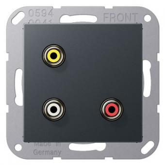 Jung Multimedia-Einsatz Cinch Audio/Composite Video (anthrazit matt) 