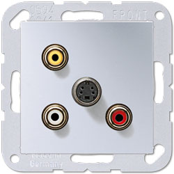 Jung Multimedia-Einsatz Cinch Audio/Composite Video/S-Video (aluminium) 