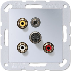Jung Multimedia-Einsatz Cinch Audio/Composite Video/S-Video  / Miniklinke 3,5 mm 