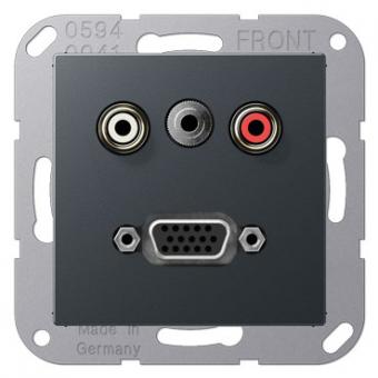 Jung Multimedia-Einsatz Cinch Audio / Miniklinke 3,5 mm / VGA (anthrazit matt) 
