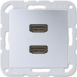 Jung Multimedia-Einsatz 2 x HDMI (aluminium) 