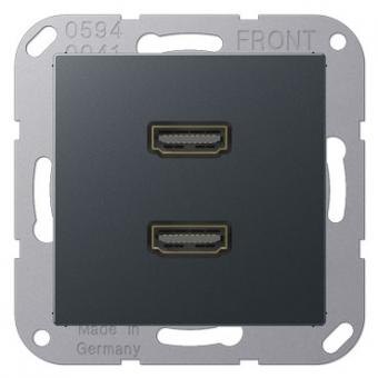 Jung Multimedia-Einsatz 2 x HDMI (anthrazit matt) 