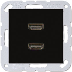 Jung Multimedia-Einsatz 2 x HDMI (schwarz) 