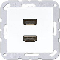 Jung Multimedia-Einsatz 2 x HDMI (alpinweiß) 