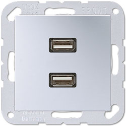 Jung Multimedia-Einsatz 2 x USB (aluminium) 