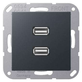 Jung Multimedia-Einsatz 2 x USB (anthrazit matt) 