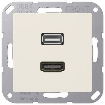 Jung Mutimedia-Einsatz HDMI / USB (weiß) 