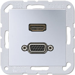 Jung Multimedia-Einsatz HDMI / VGA (aluminium) 
