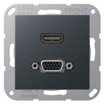 Jung Multimedia-Einsatz HDMI / VGA (anthrazit matt) 