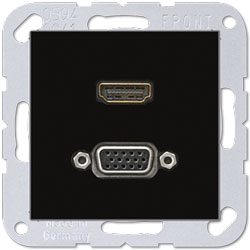 Jung Multimedia-Einsatz HDMI / VGA (schwarz) 