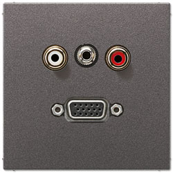 Jung Mutimedia-Einsatz Cinch Audio / Miniklinke 3,5 mm / VGA (Anthrazit) 