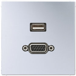 Jung Mutimedia-Einsatz USB / VGA (Aluminium) 