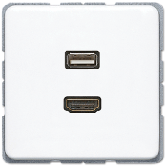 Jung Mutimedia-Einsatz HDMI / USB (alpinweiß) 