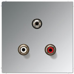 Jung Mutimedia-Einsatz Cinch Audio / Miniklinke 3,5 mm (Glanzchrom) 