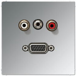 Jung Mutimedia-Einsatz Cinch Audio / Miniklinke 3,5 mm / VGA (Glanzchrom) 