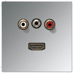 Jung Mutimedia-Einsatz Cinch Audio / Miniklinke 3,5 mm / HDMI (Glanzchrom) 