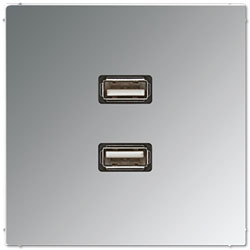 Jung Mutimedia-Einsatz 2 x USB (Glanzchrom) 