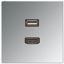 Jung Mutimedia-Einsatz HDMI / USB (Glanzchrom) 