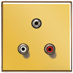 Jung Mutimedia-Einsatz Cinch Audio / Miniklinke 3,5 mm (Gold) 